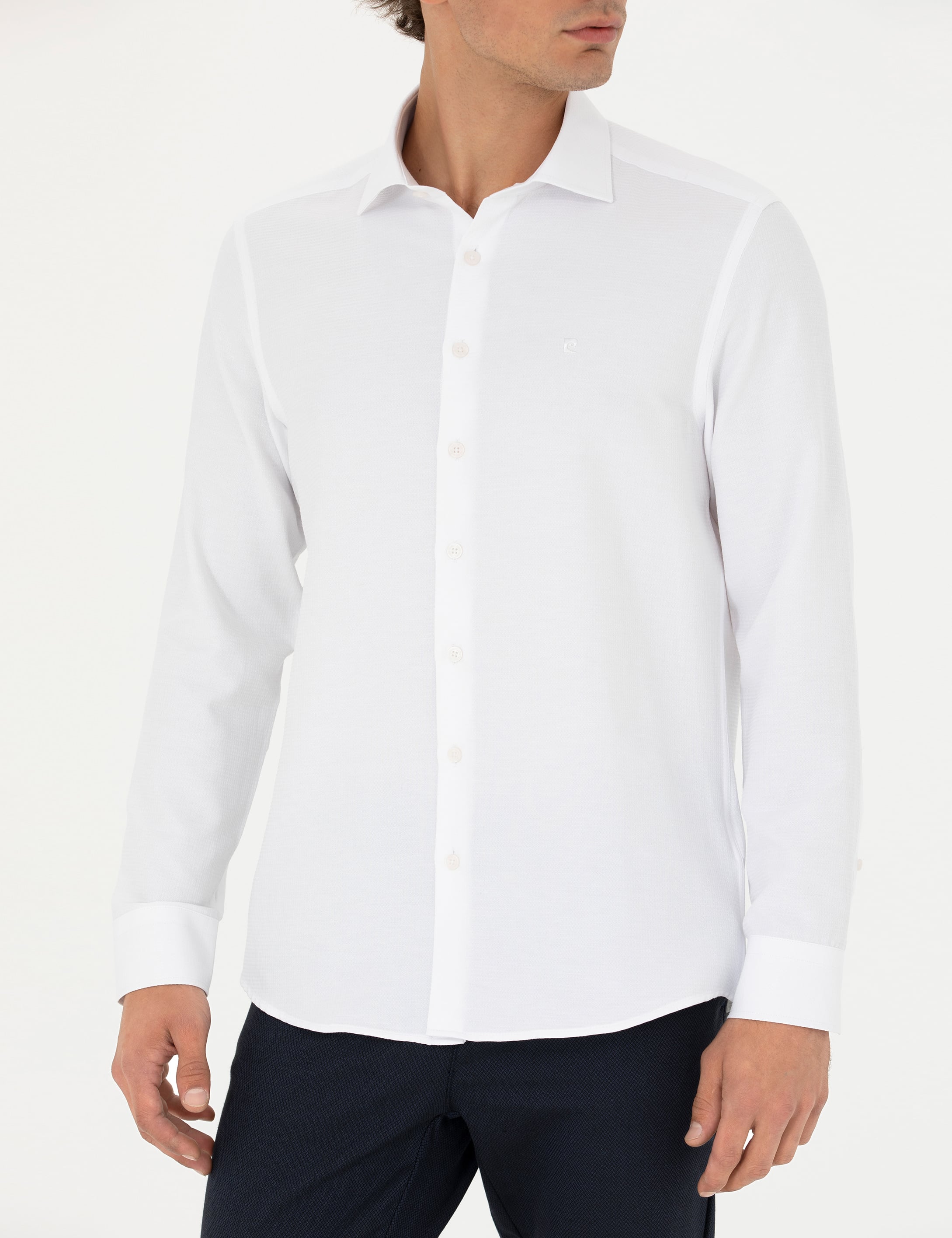 Pierre Cardin Beyaz Slim Fit Uzun Kollu Gömlek görsel 6