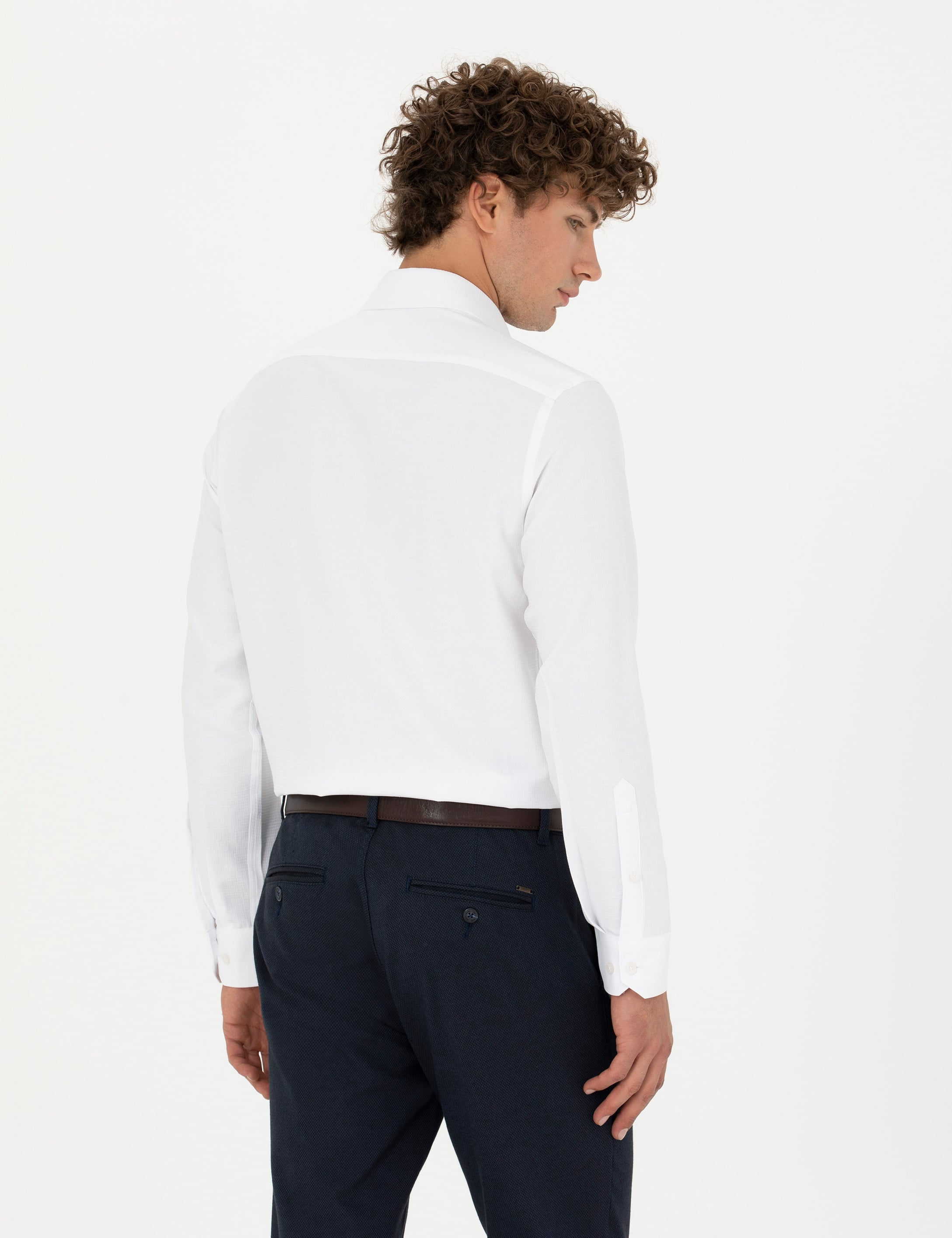 Pierre Cardin Beyaz Slim Fit Uzun Kollu Gömlek görsel 5