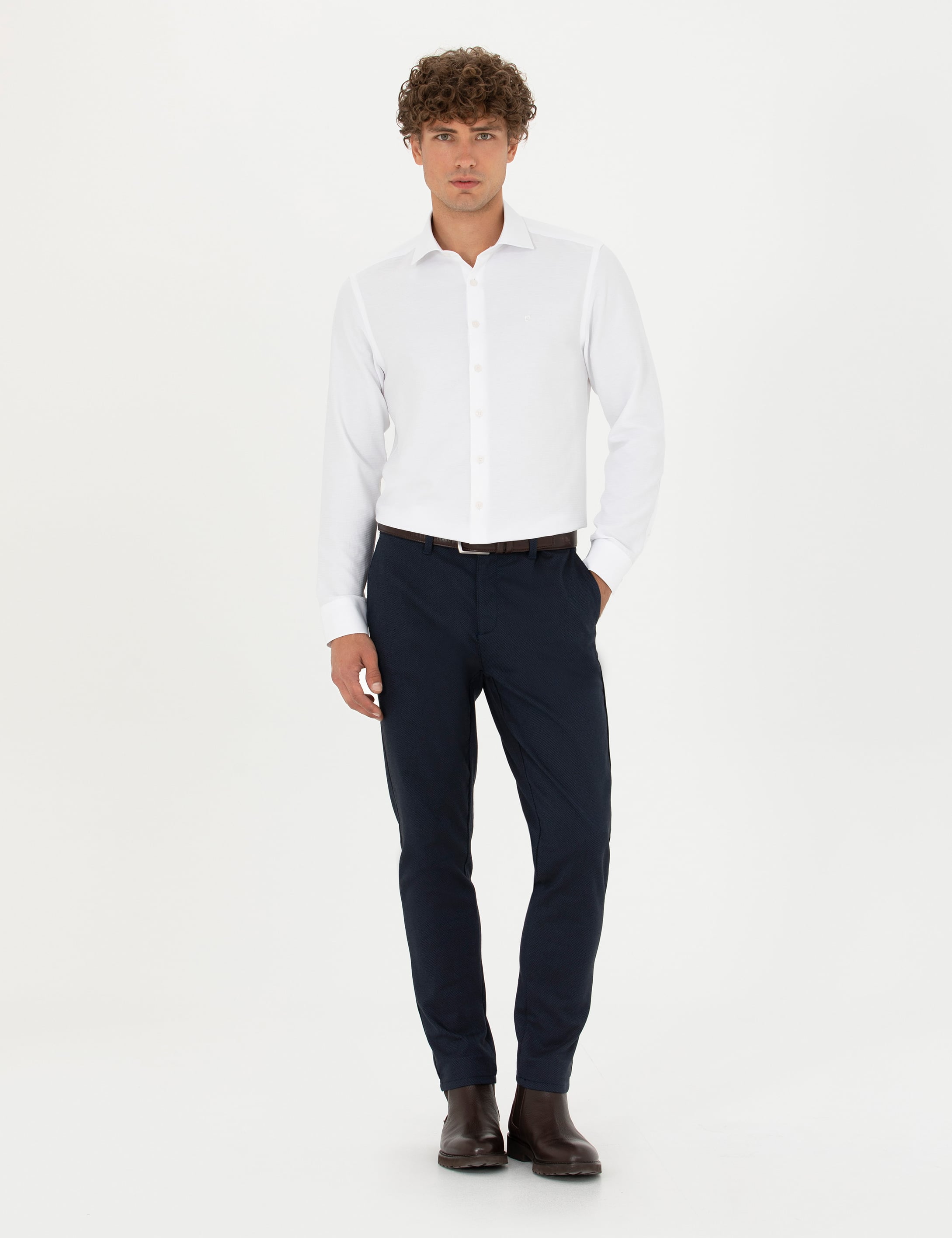 Pierre Cardin Beyaz Slim Fit Uzun Kollu Gömlek görsel 4