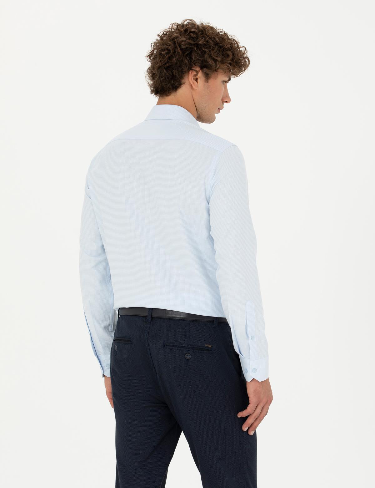 Açık Mavi Slim Fit Uzun Kollu Gömlek - 50275517019