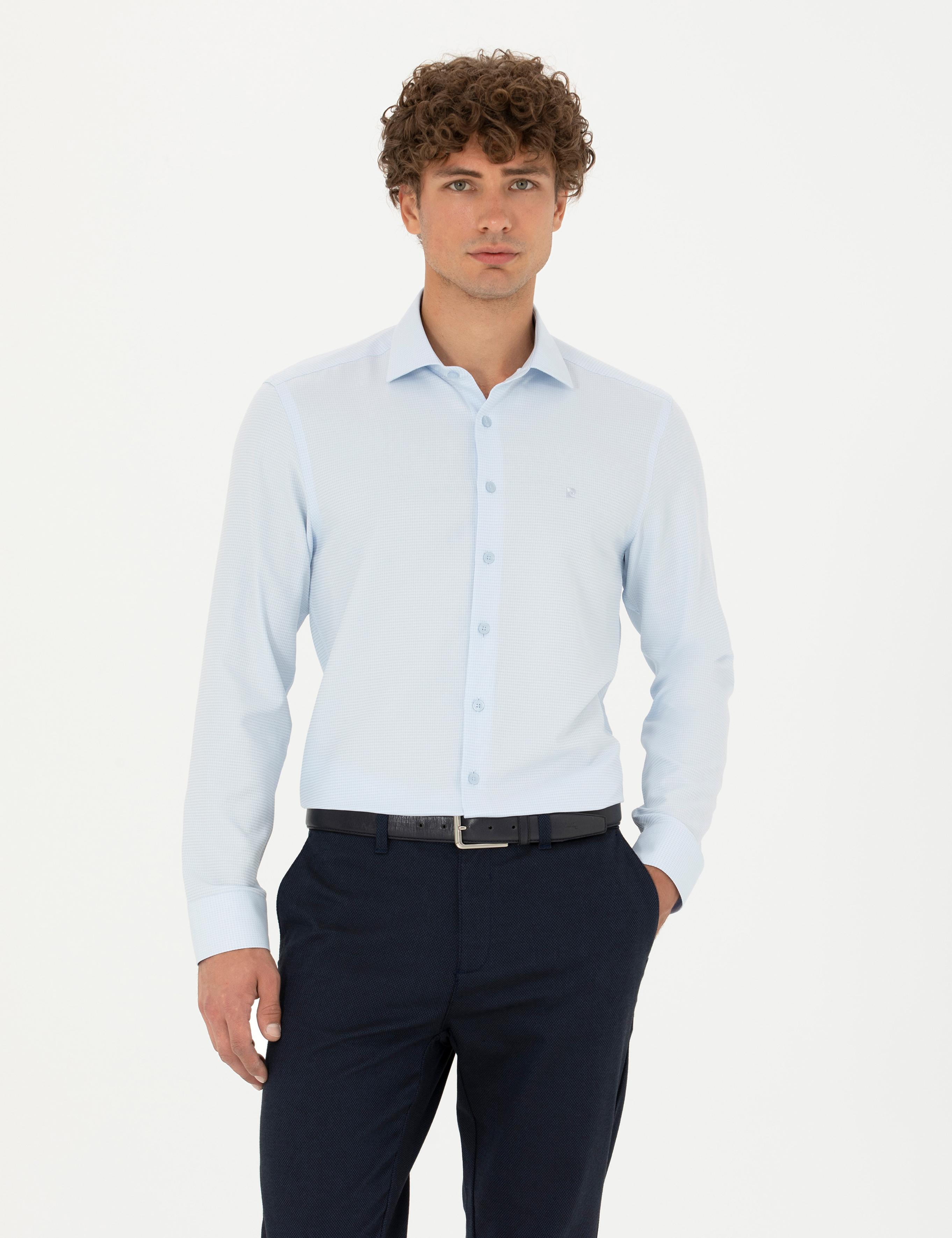 Açık Mavi Slim Fit Uzun Kollu Gömlek