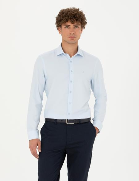 Açık Mavi Slim Fit Uzun Kollu Gömlek - 50275517019