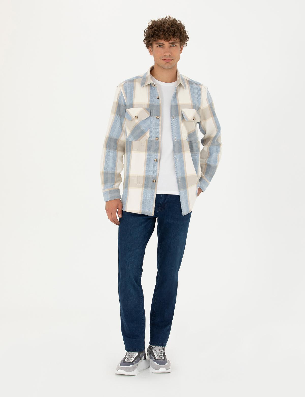 Bej Ekose Oduncu Oversize Gömlek Ceket - 50276931024