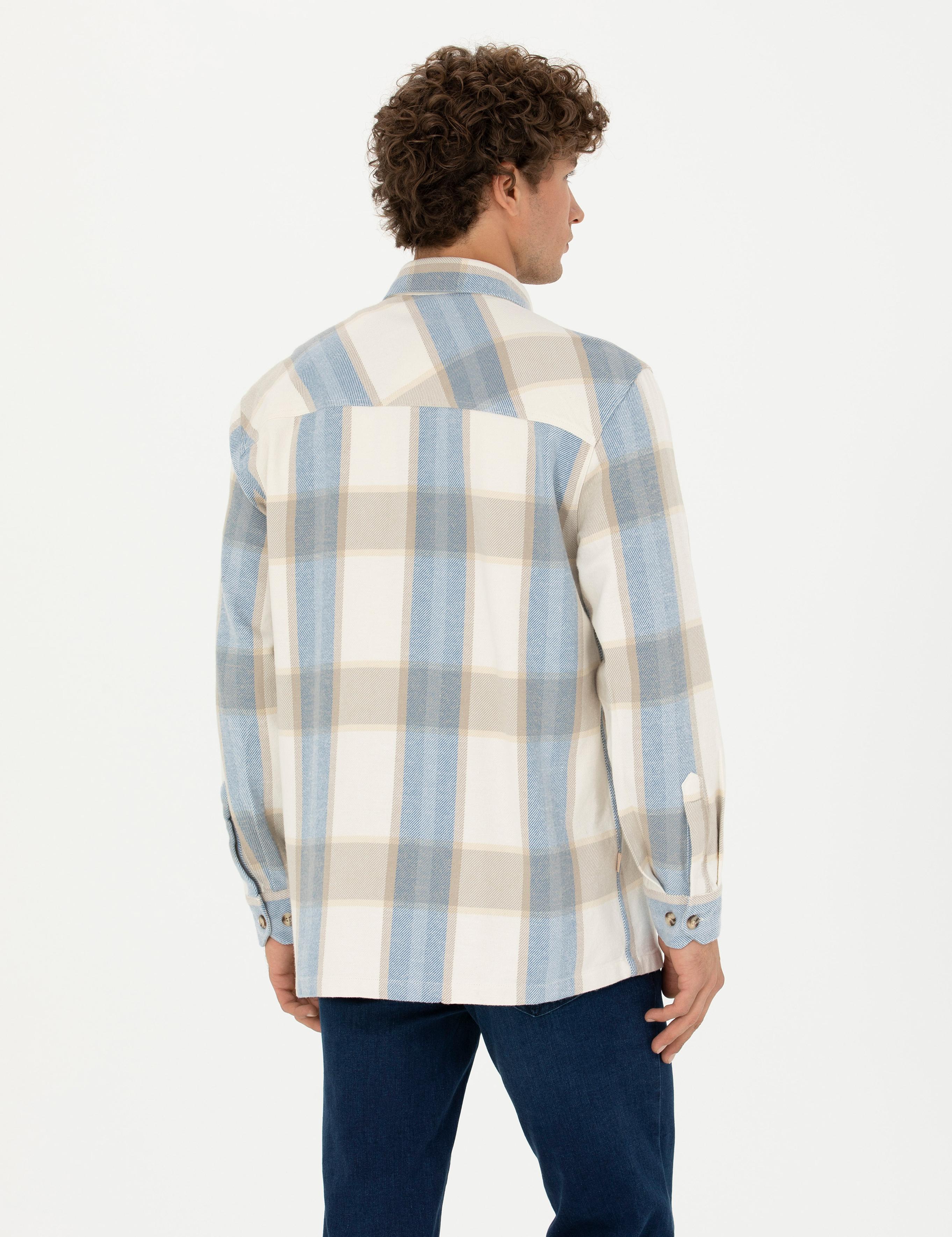 Bej Ekose Oduncu Oversize Gömlek Ceket