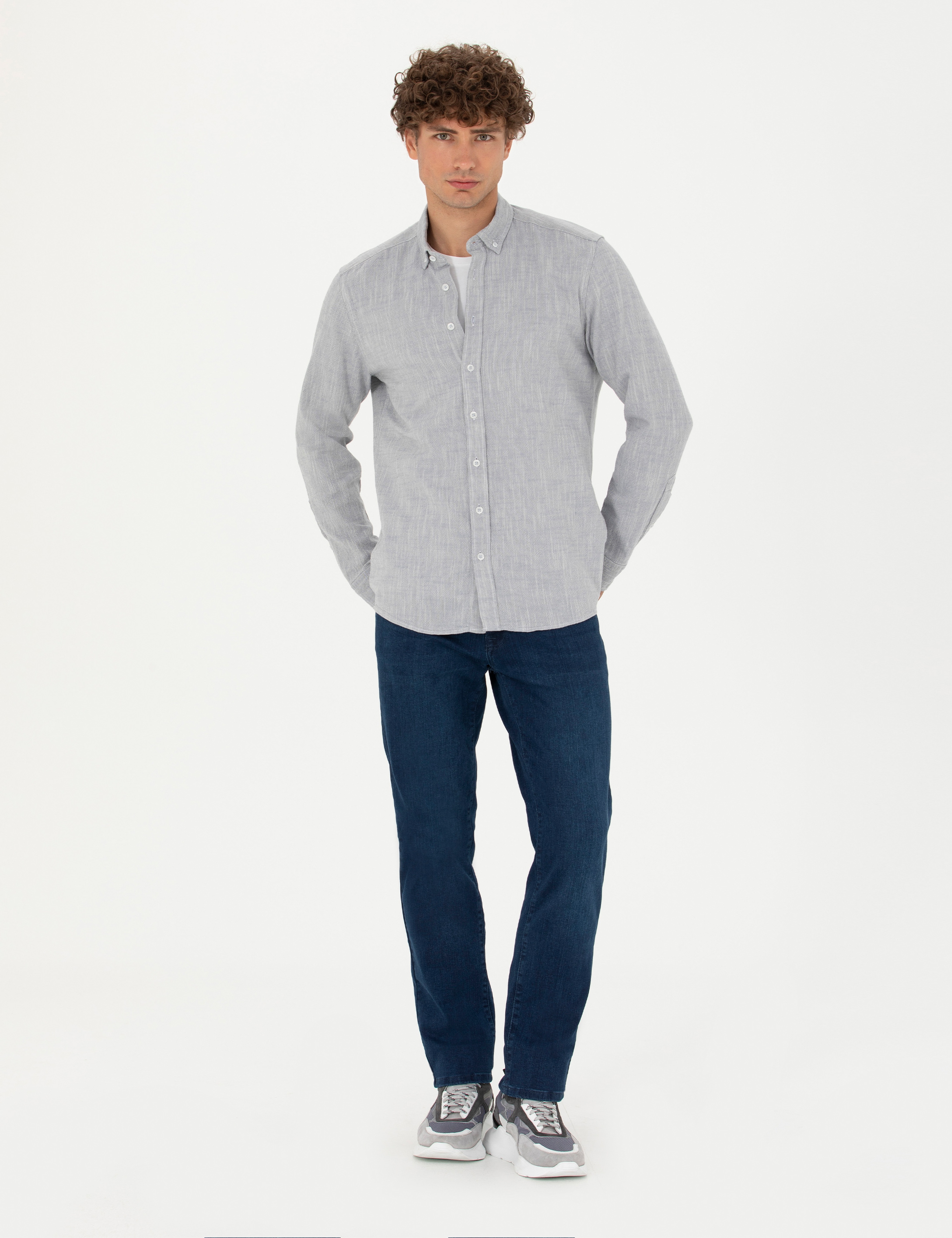Mavi Regular Fit Uzun Kollu Gömlek - Image 4
