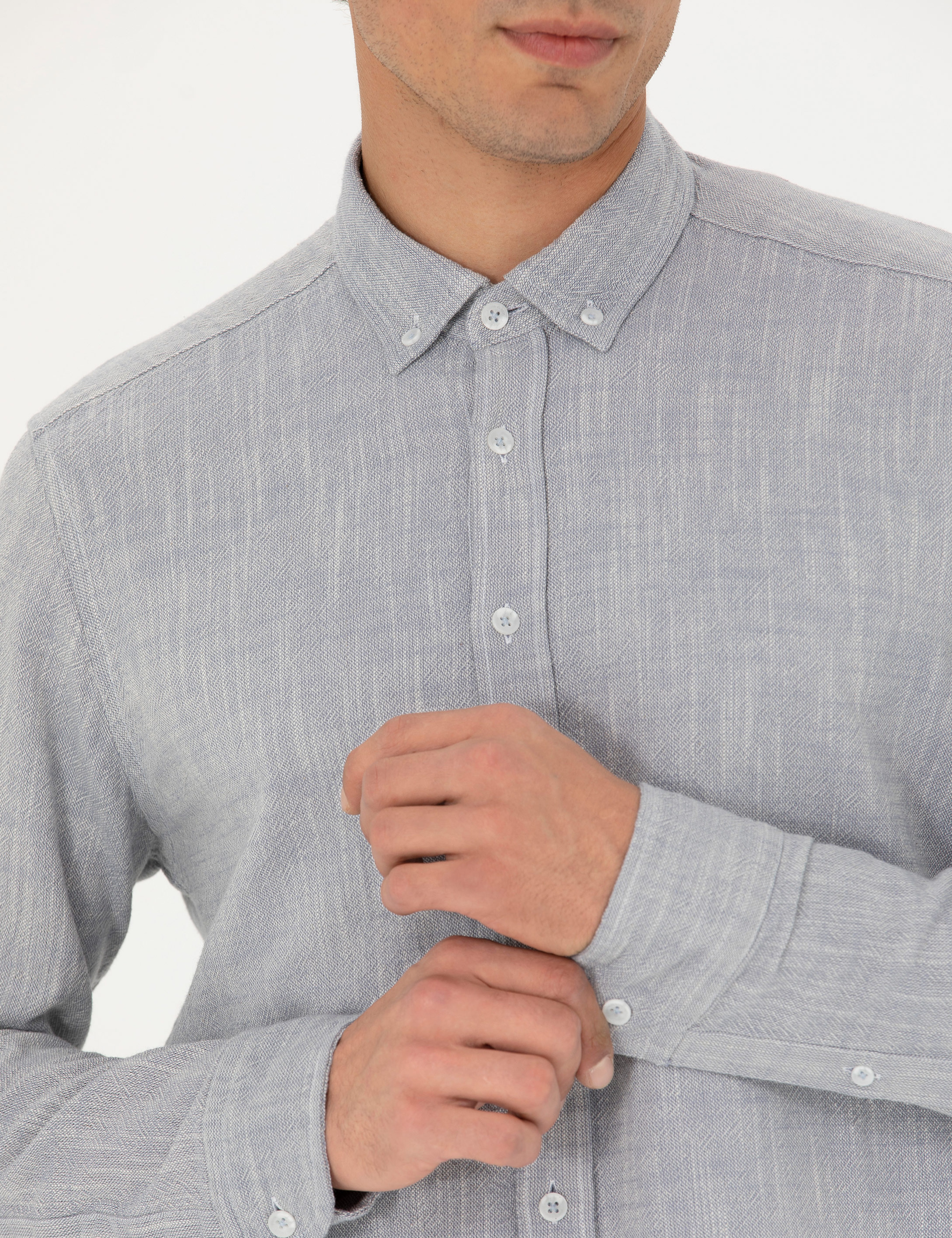 Mavi Regular Fit Uzun Kollu Gömlek - Image 7
