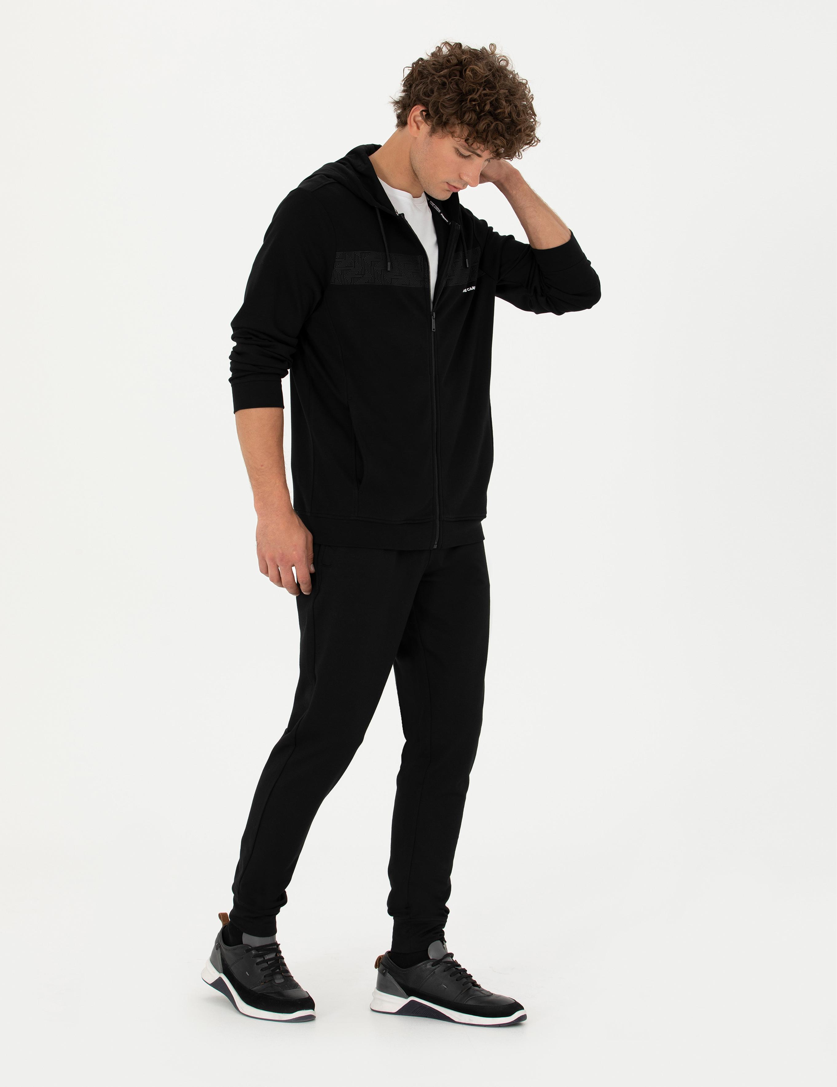 Siyah Slim Fit Eşofman Altı