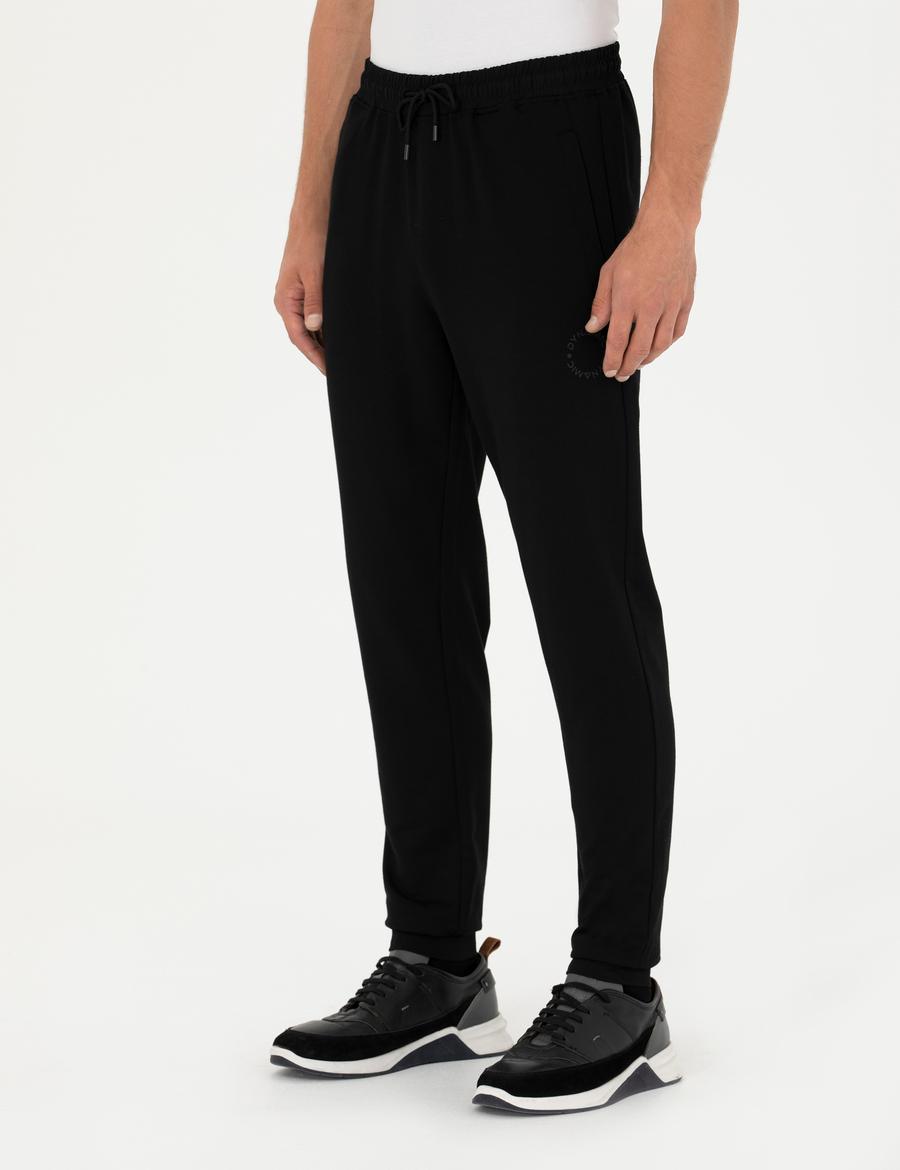 Siyah Slim Fit Eşofman Altı