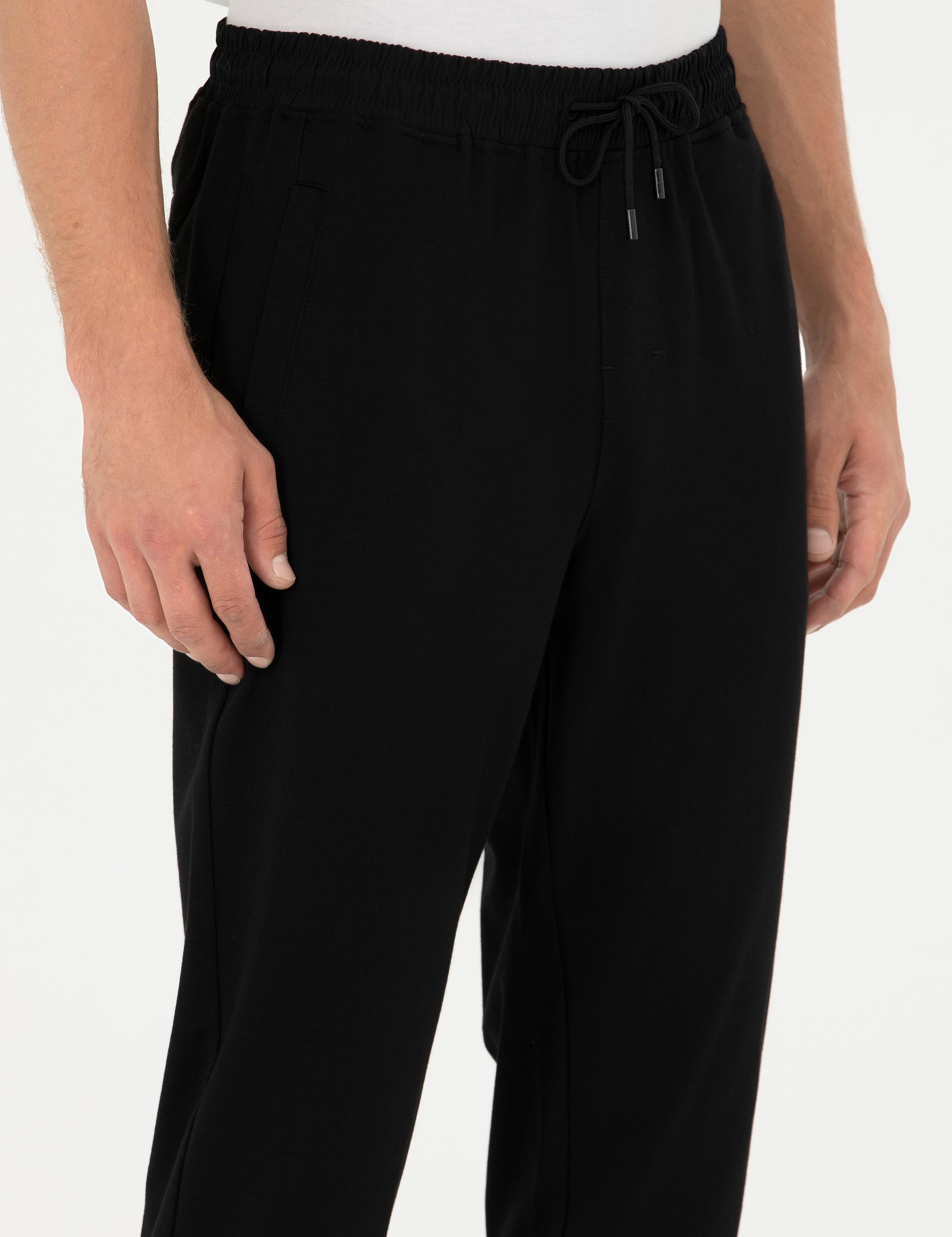 Siyah Slim Fit Eşofman Altı