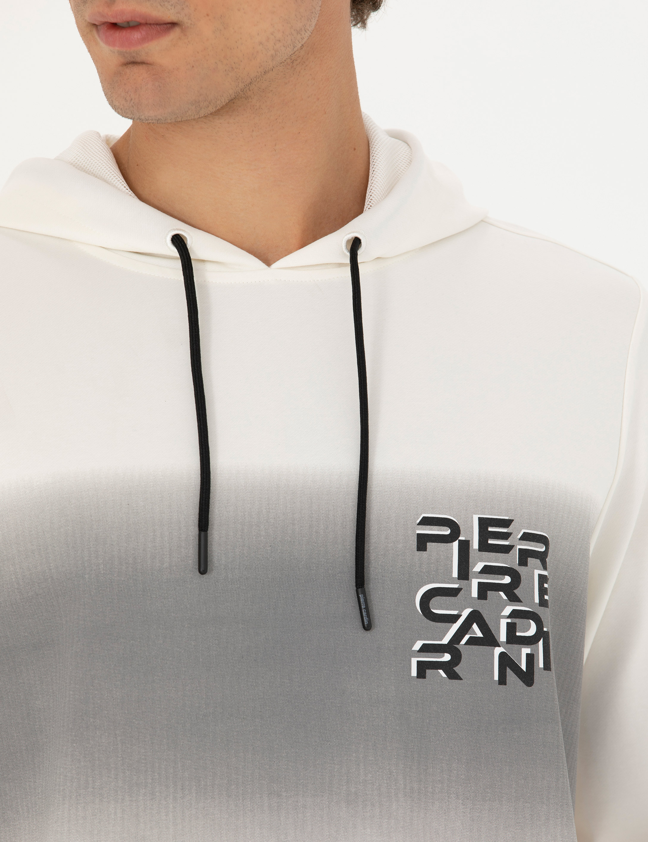 Pierre Cardin Ekru 2 İplik Regular Fit Kapüşonlu Sweatshirt görsel 7