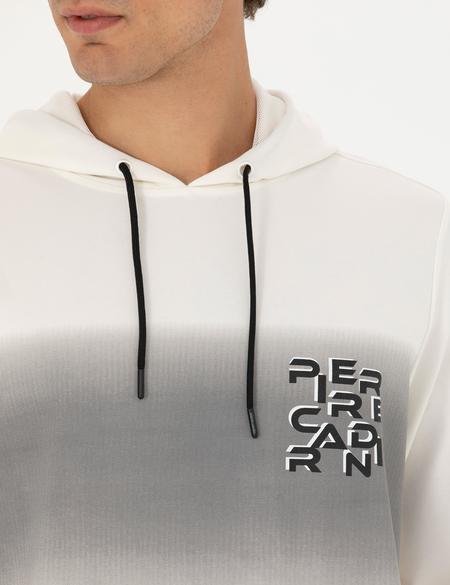 Ekru 2 İplik Regular Fit Kapüşonlu Sweatshirt - 50272827013