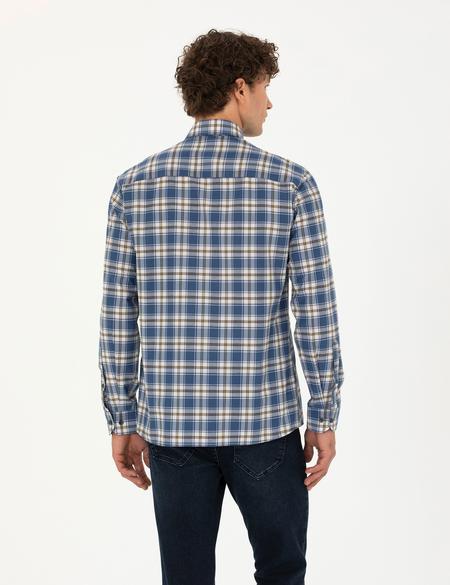 Lacivert Slim Fit Uzun Kollu Gömlek - 50277446016