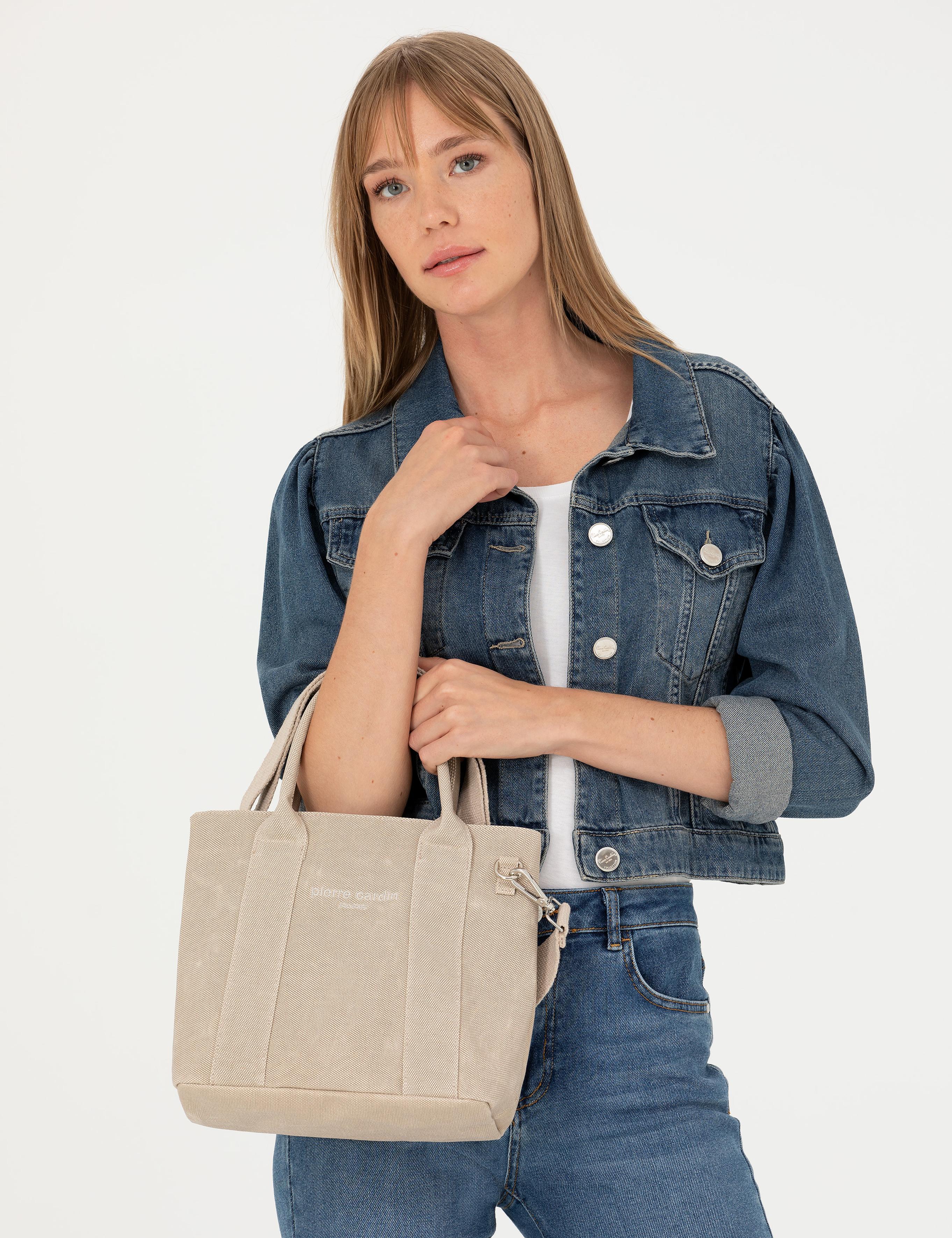 Bej Kanvas Omuz Çantası