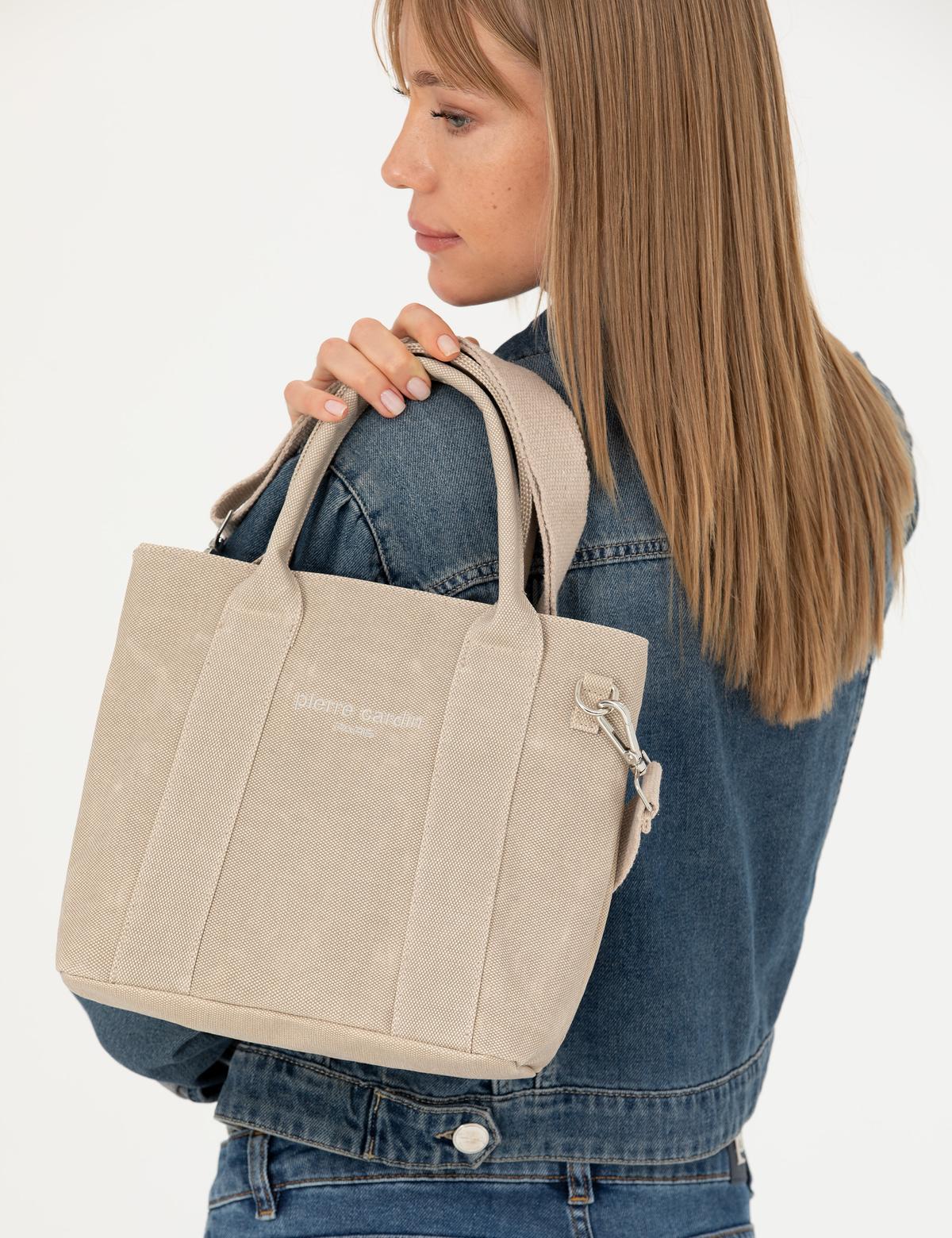 Bej Kanvas Omuz Çantası - 50288796003