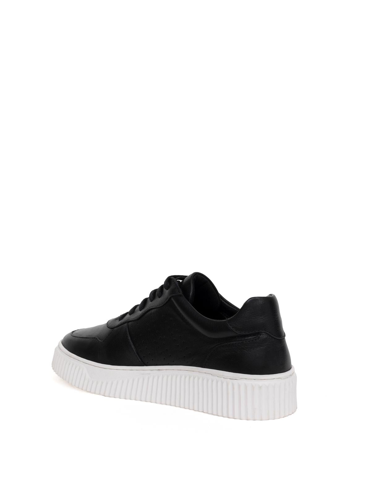 Siyah %100 Deri Casual Ayakkabı - 50278123010