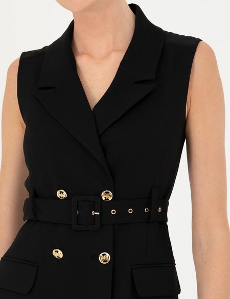 Siyah Slim Fit Dokuma Elbise - 50263010023