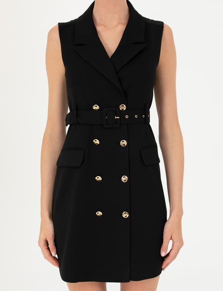 Siyah Slim Fit Dokuma Elbise - 50263010023