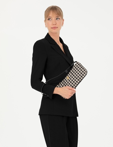 Siyah Kruvaze Slim Fit Ceket