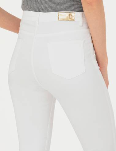 Ekru Skinny Fit Pantolon