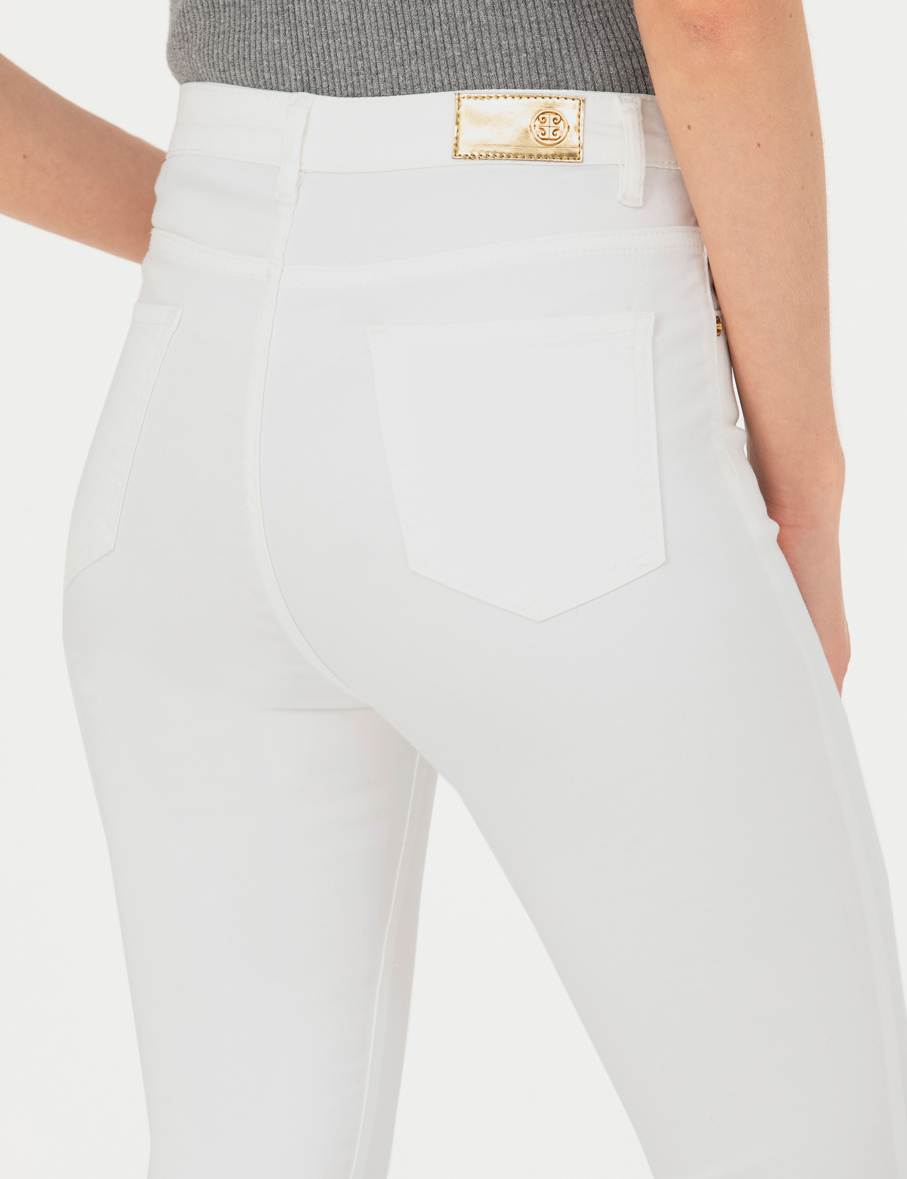 Ekru Skinny Fit Pantolon - Image 7