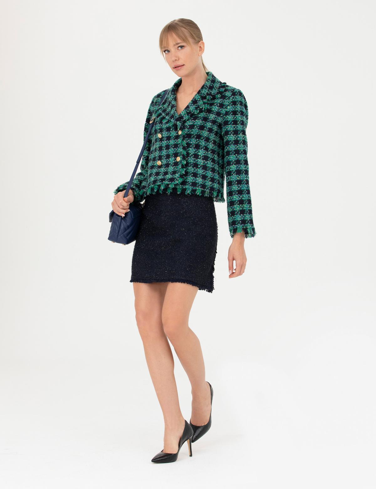 Petrol Tüvit Crop Ceket - 50273097033