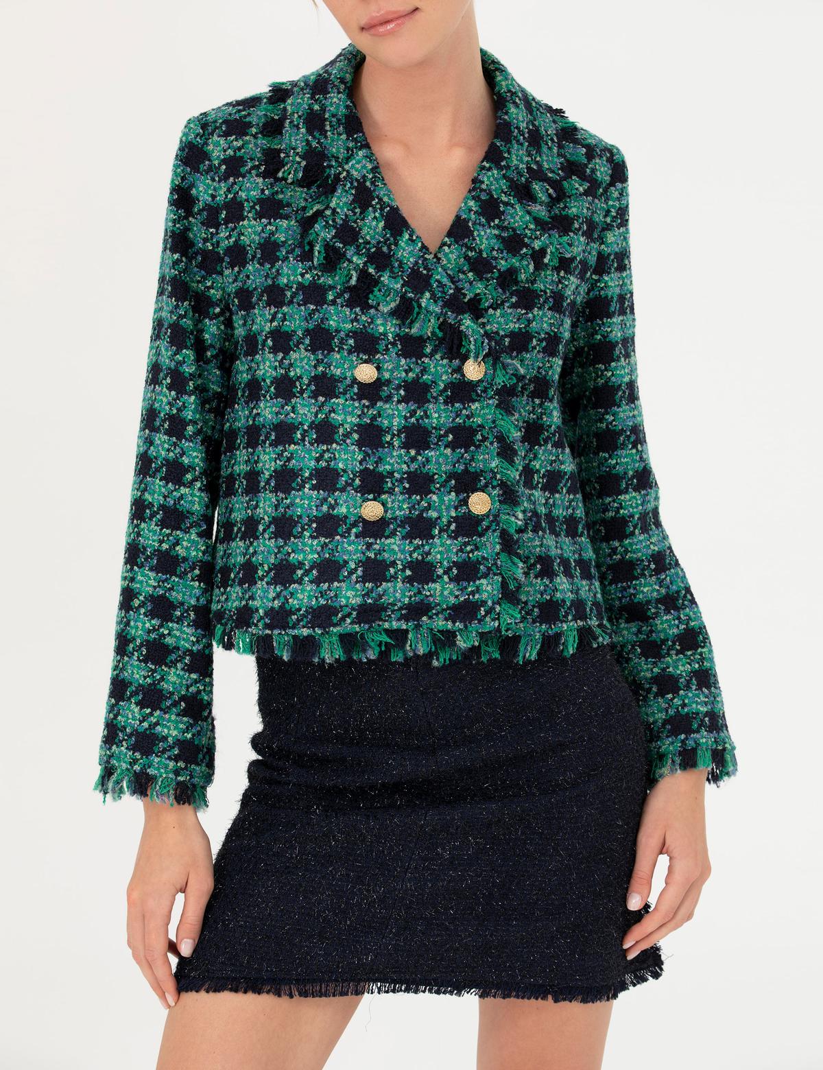 Petrol Tüvit Crop Ceket - 50273097033