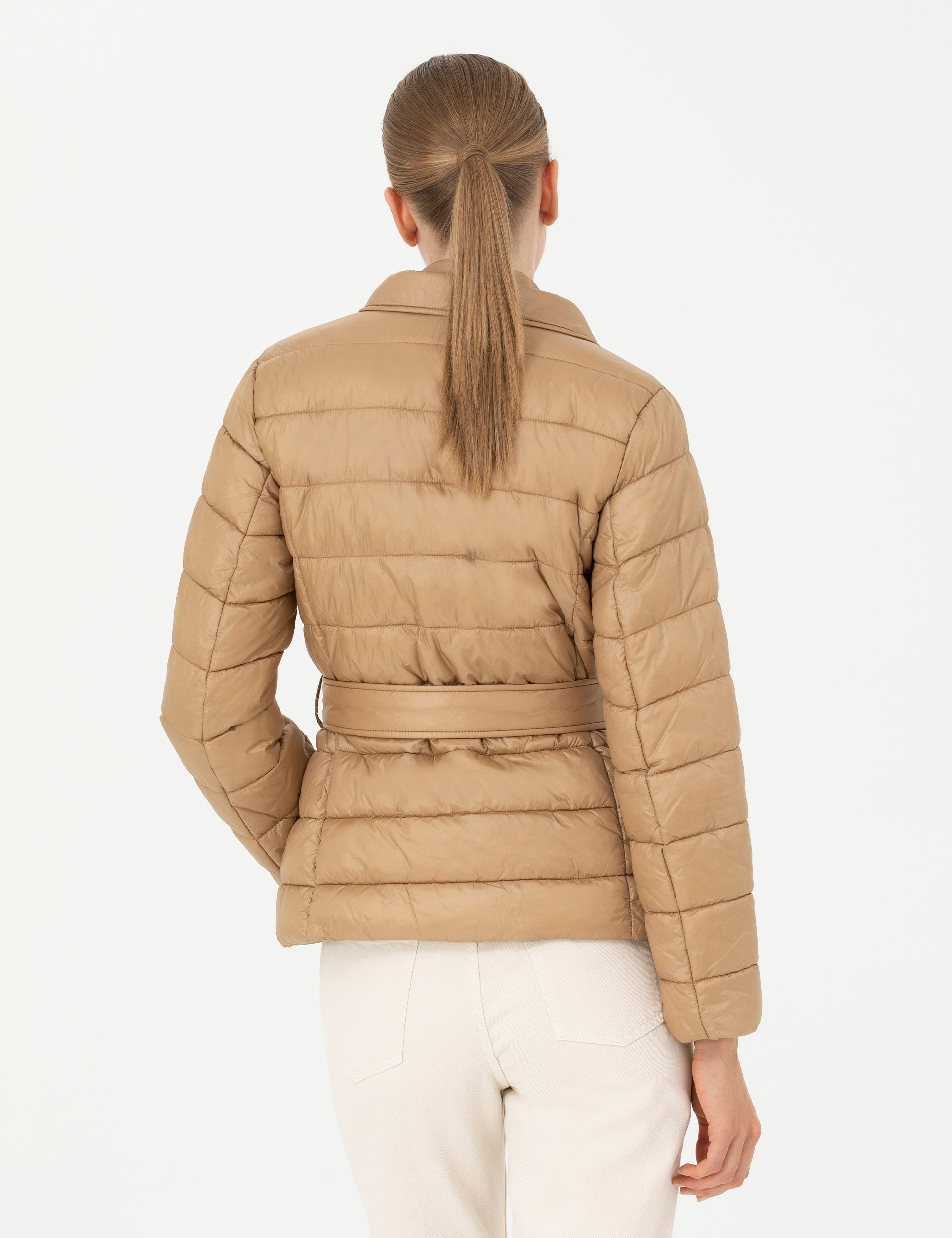 Bej Slim Fit Mont