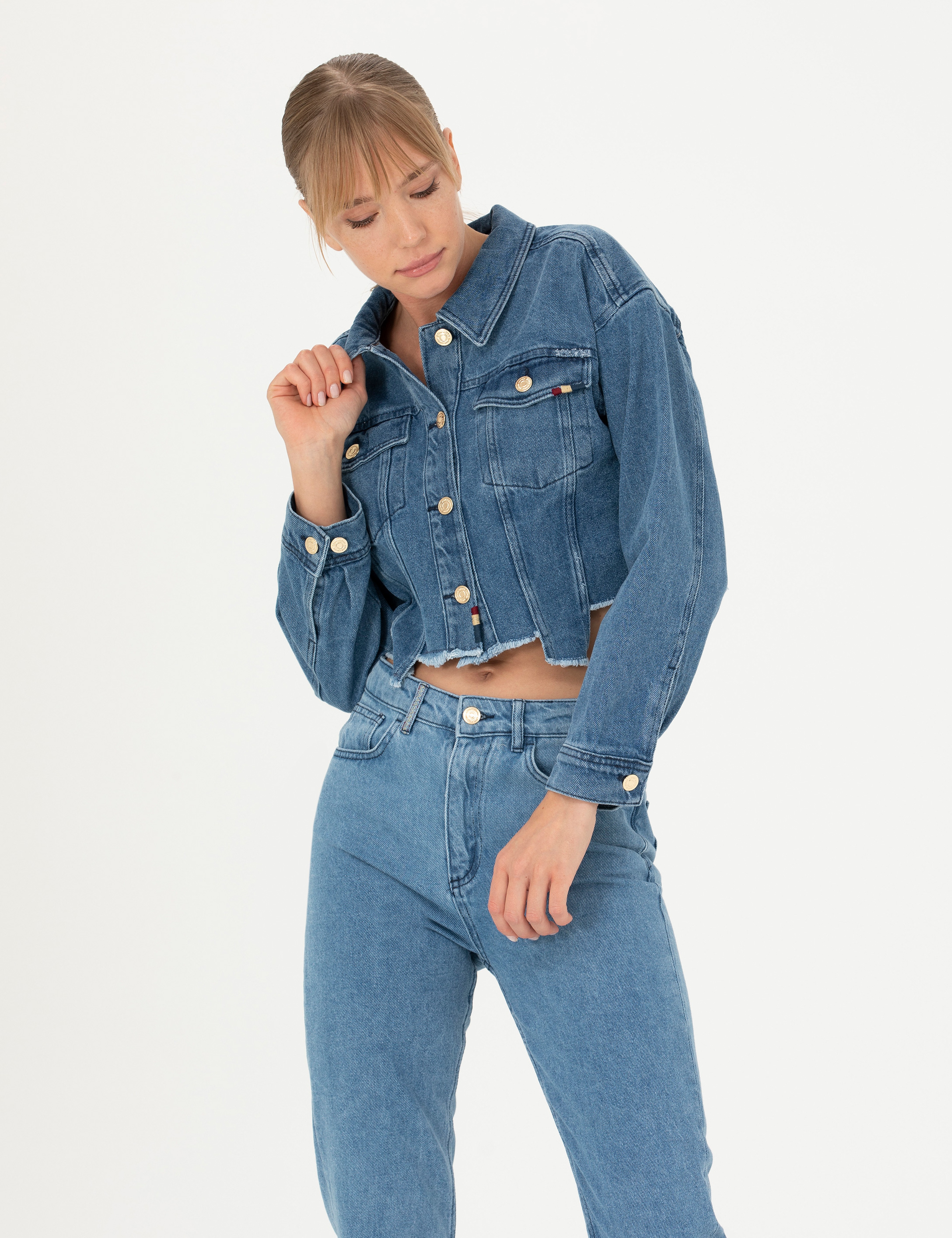 Saks Comfort Fit Jean Ceket - Image 1