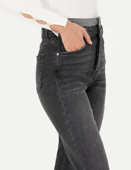 Antrasit Mom High Waist Fit Jean Pantolon - 50279059001