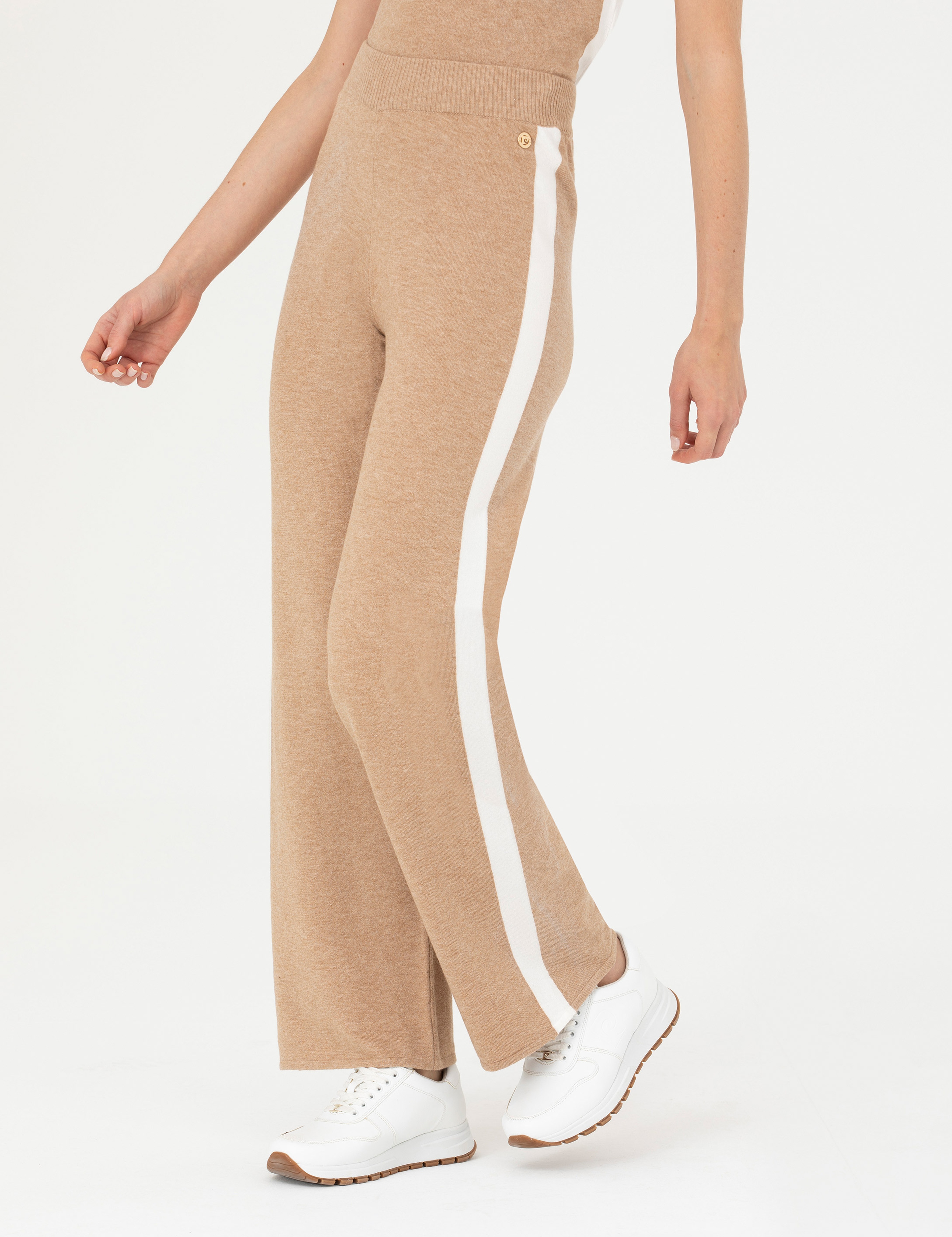 Bej Loose Fit Triko Pantolon - Image 2