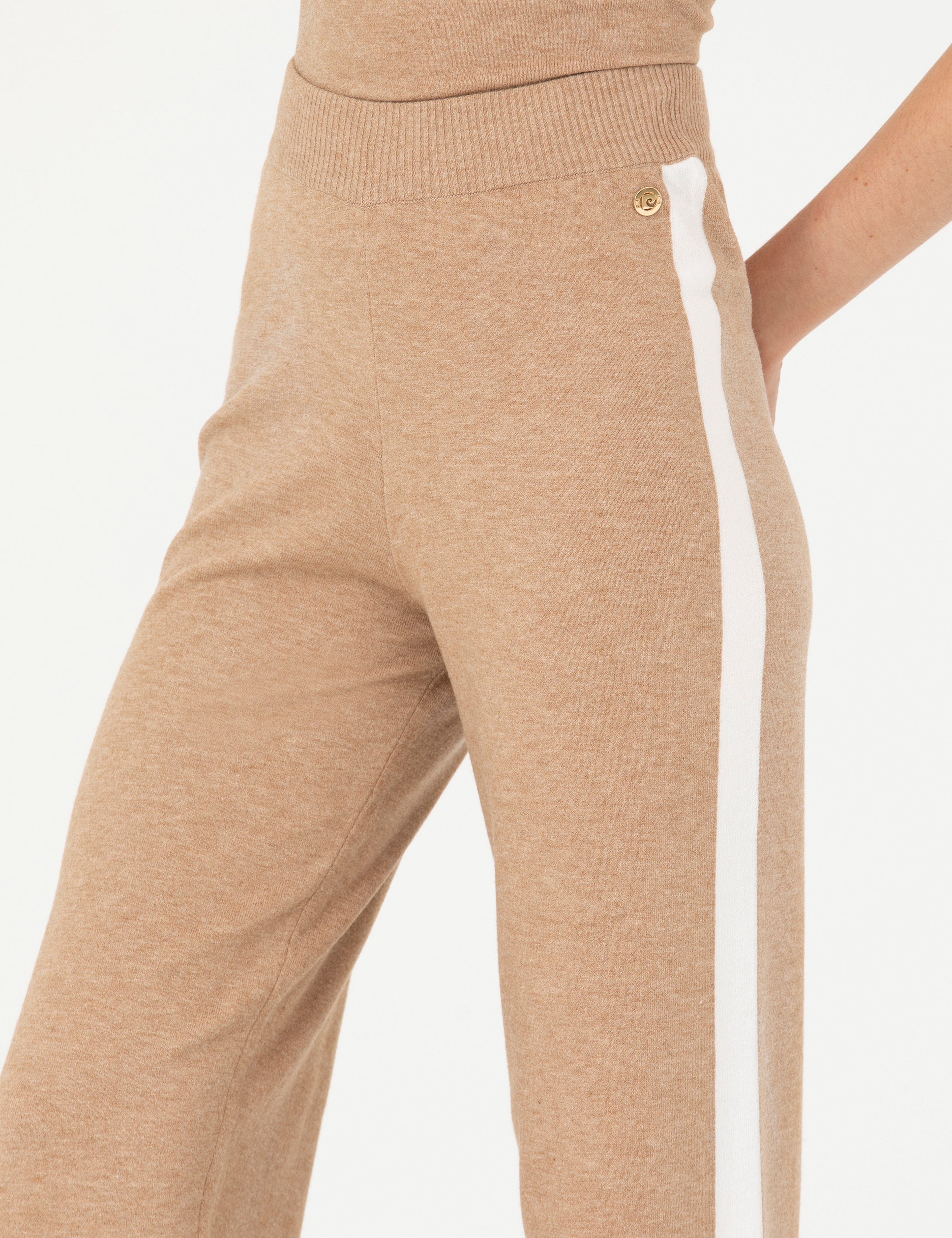 Bej Loose Fit Triko Pantolon - Image 6