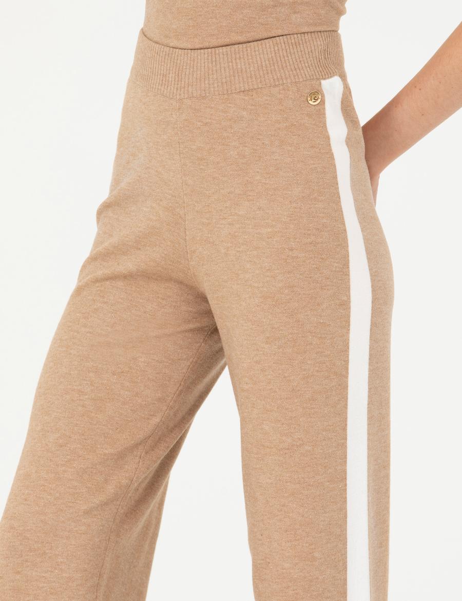 Bej Loose Fit Triko Pantolon