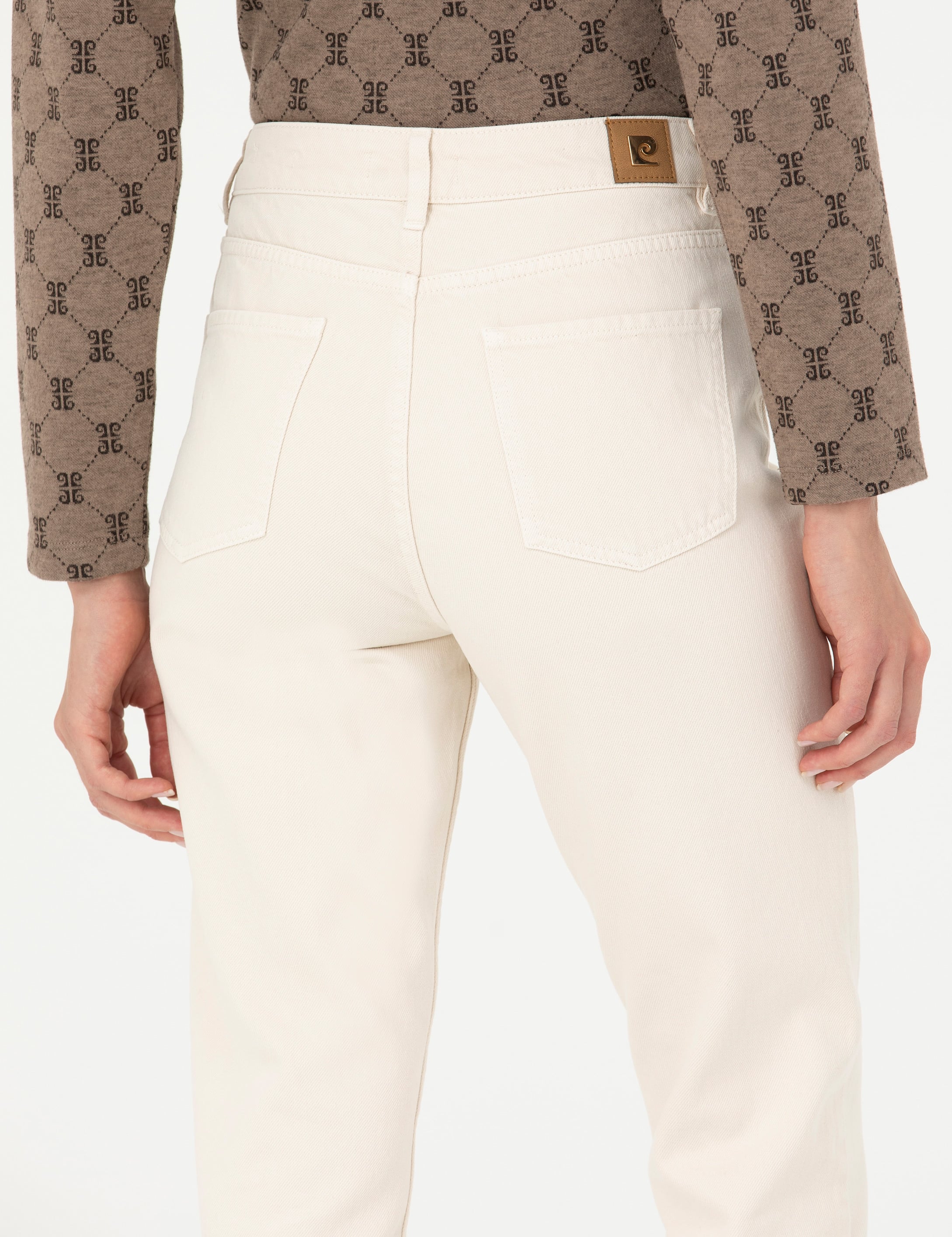 Krem Mom Fit Jean Pantolon - Image 7