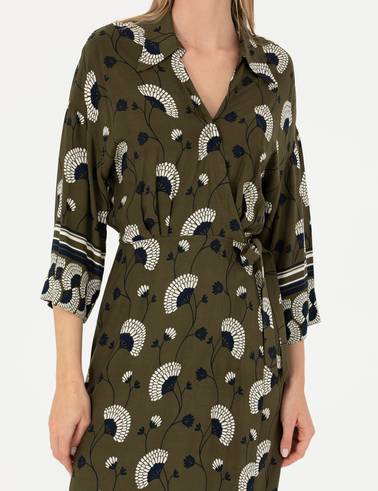 Kahverengi Comfort Fit Dokuma Elbise