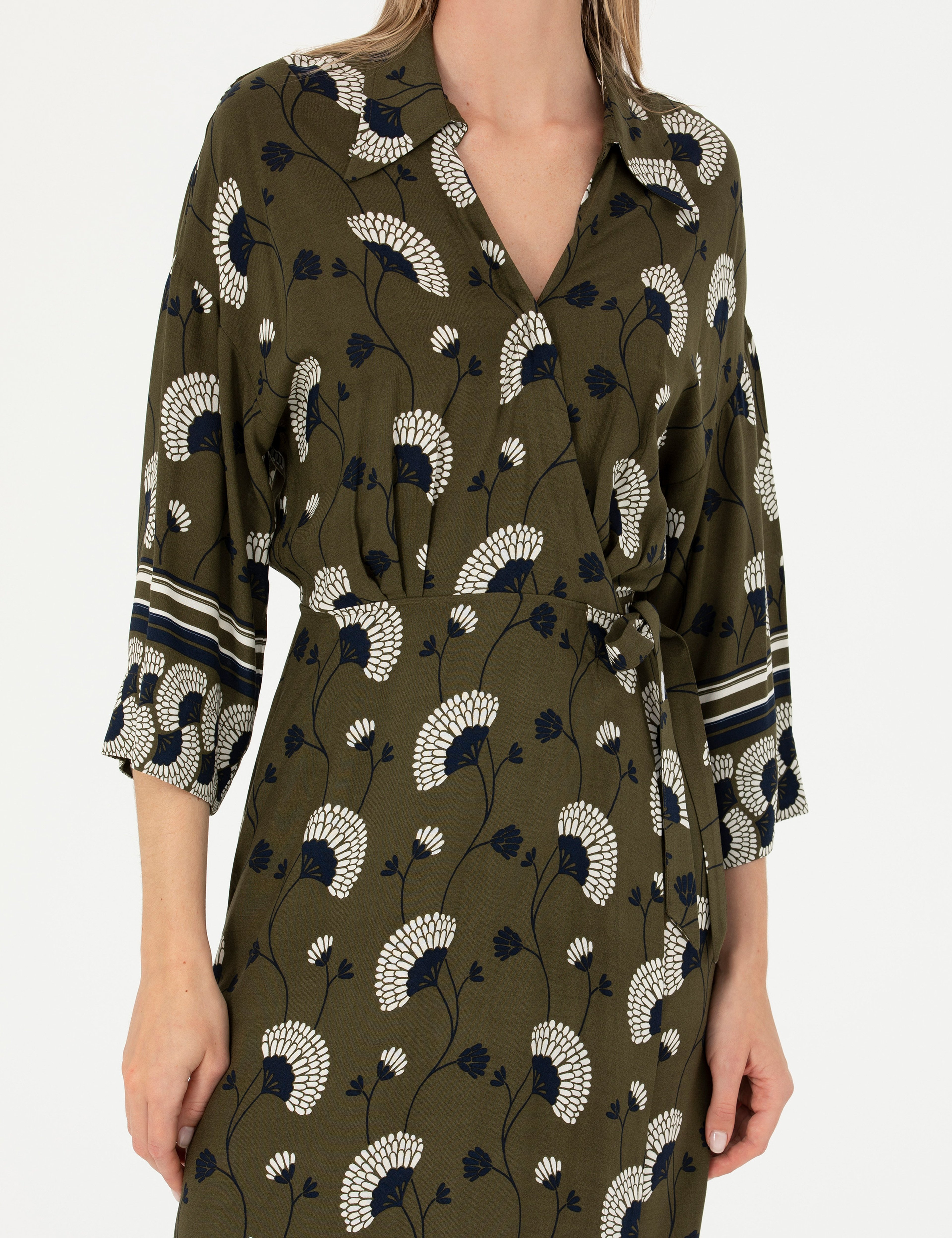Kahverengi Comfort Fit Dokuma Elbise