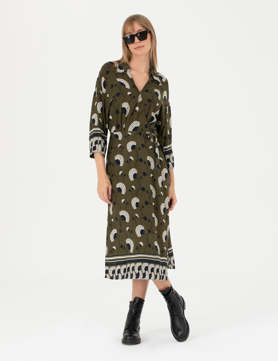 Kahverengi Comfort Fit Dokuma Elbise