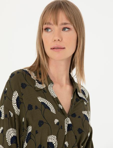 Kahverengi Comfort Fit Dokuma Elbise - 50272967019