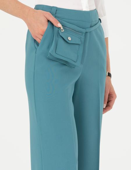 Petrol Palazzo Kumaş Pantolon - 50273084009