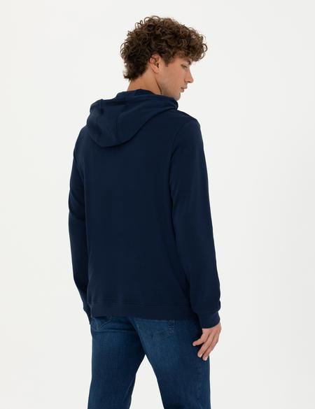 Lacivert Regular Fit Kapüşonlu Hırka - 50273925034