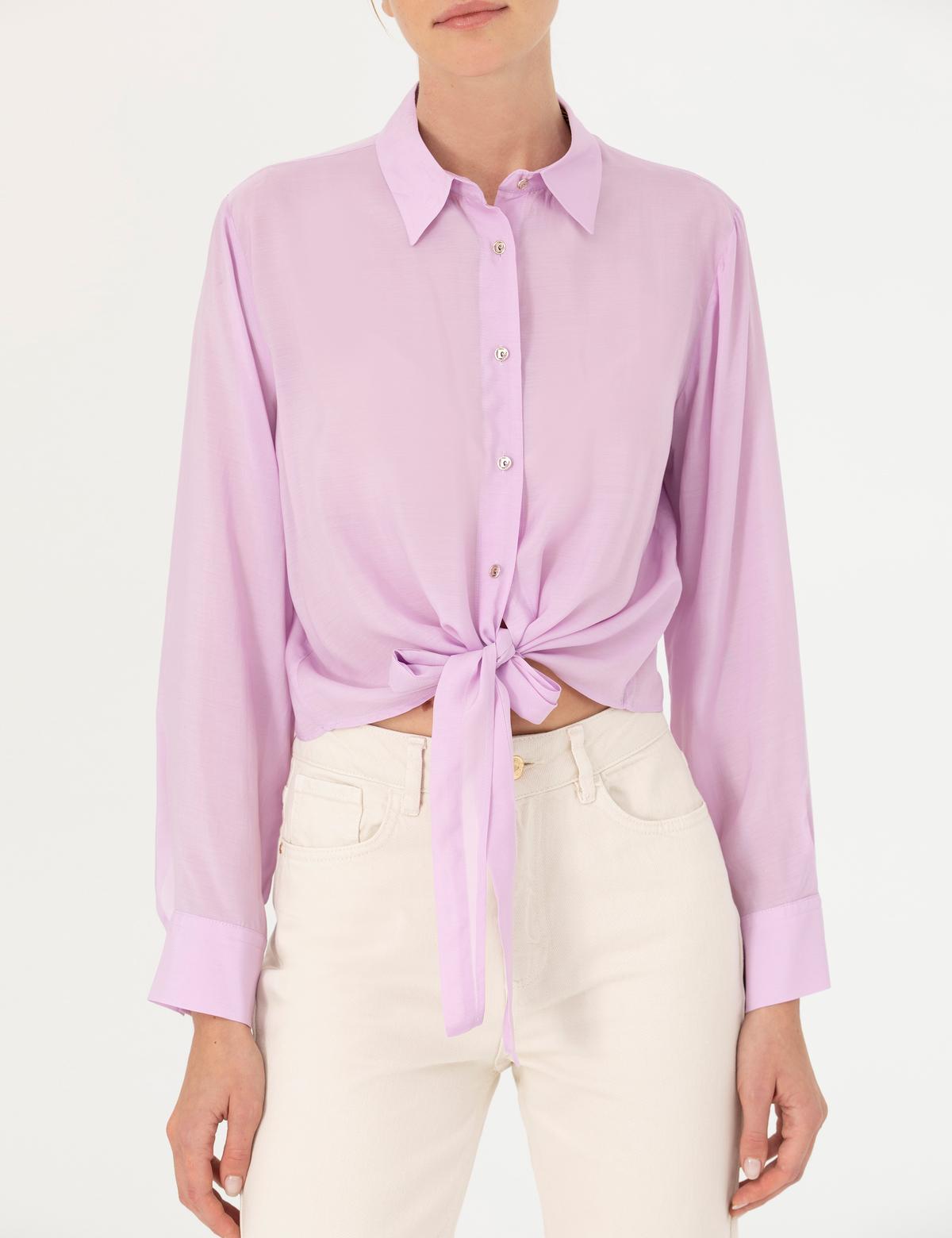 Lila Regular Fit Uzun Kollu Gömlek - 50262539039