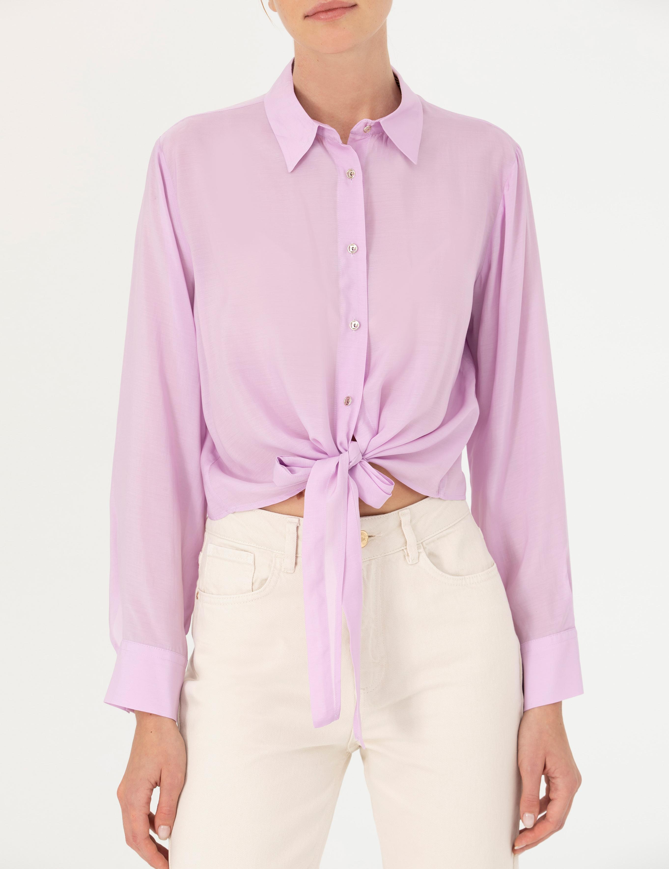 Lila Regular Fit Uzun Kollu Gömlek