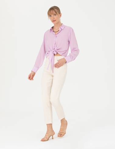 Lila Regular Fit Uzun Kollu Gömlek