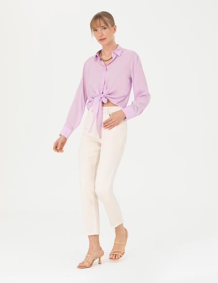 Lila Regular Fit Uzun Kollu Gömlek - 50262539039