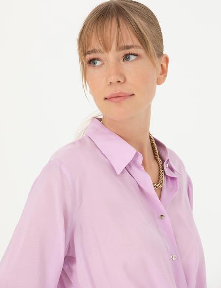 Lila Regular Fit Uzun Kollu Gömlek - 50262539039