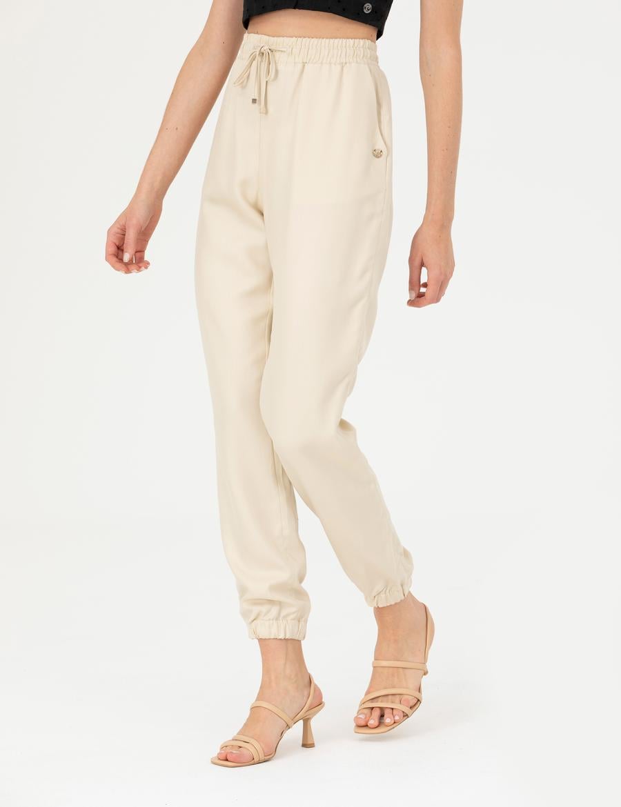 Krem Kumaş Pantolon