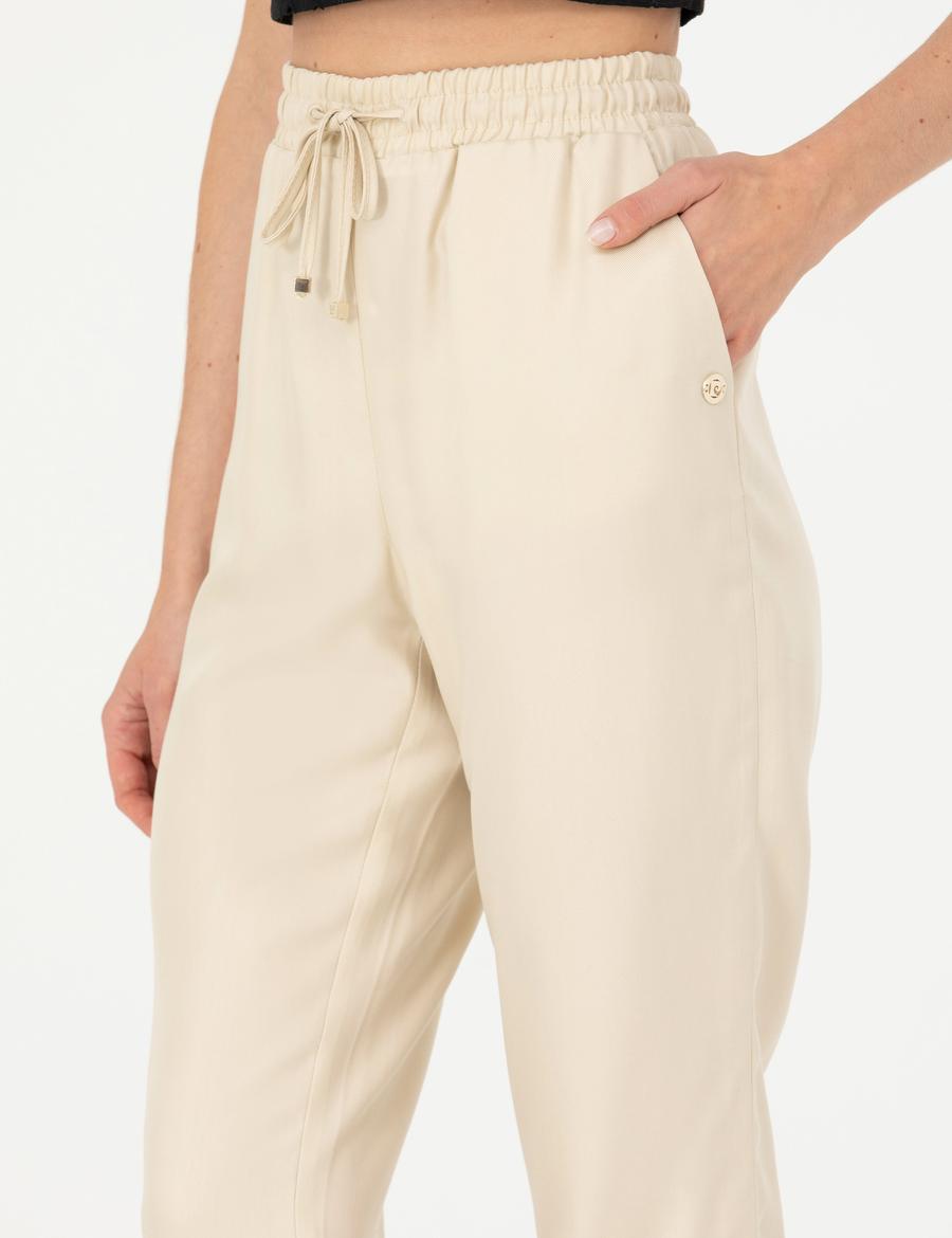 Krem Kumaş Pantolon