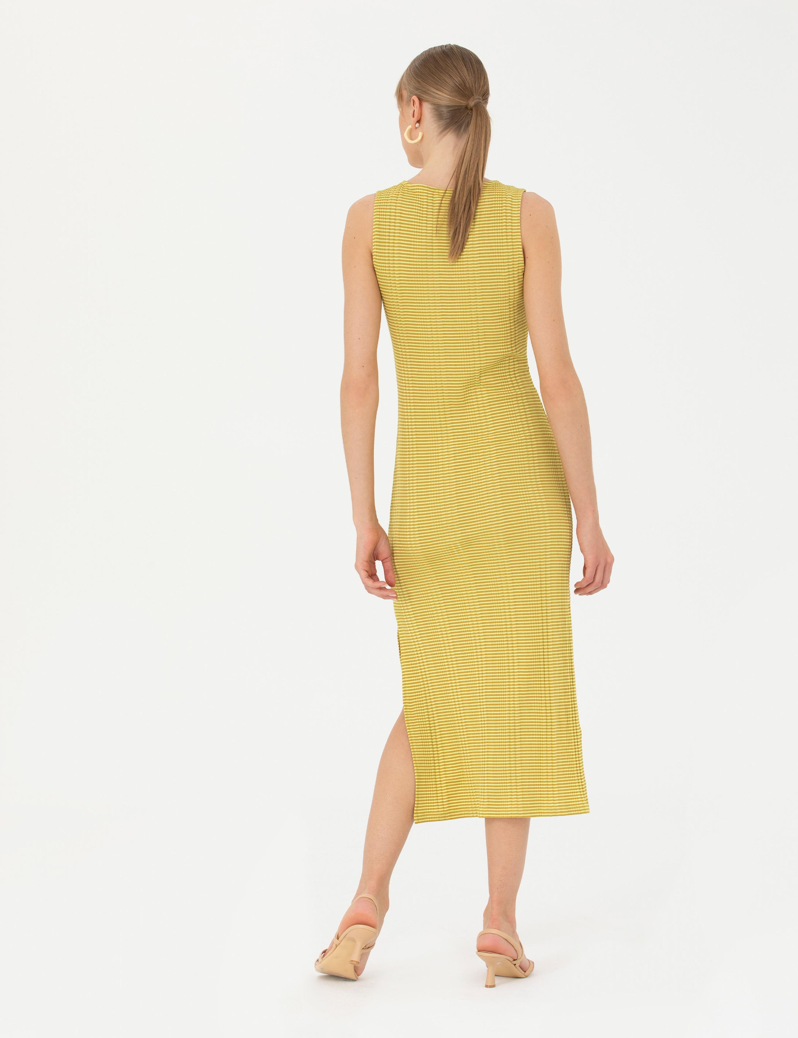 Yeşil Slim Fit Örme Elbise