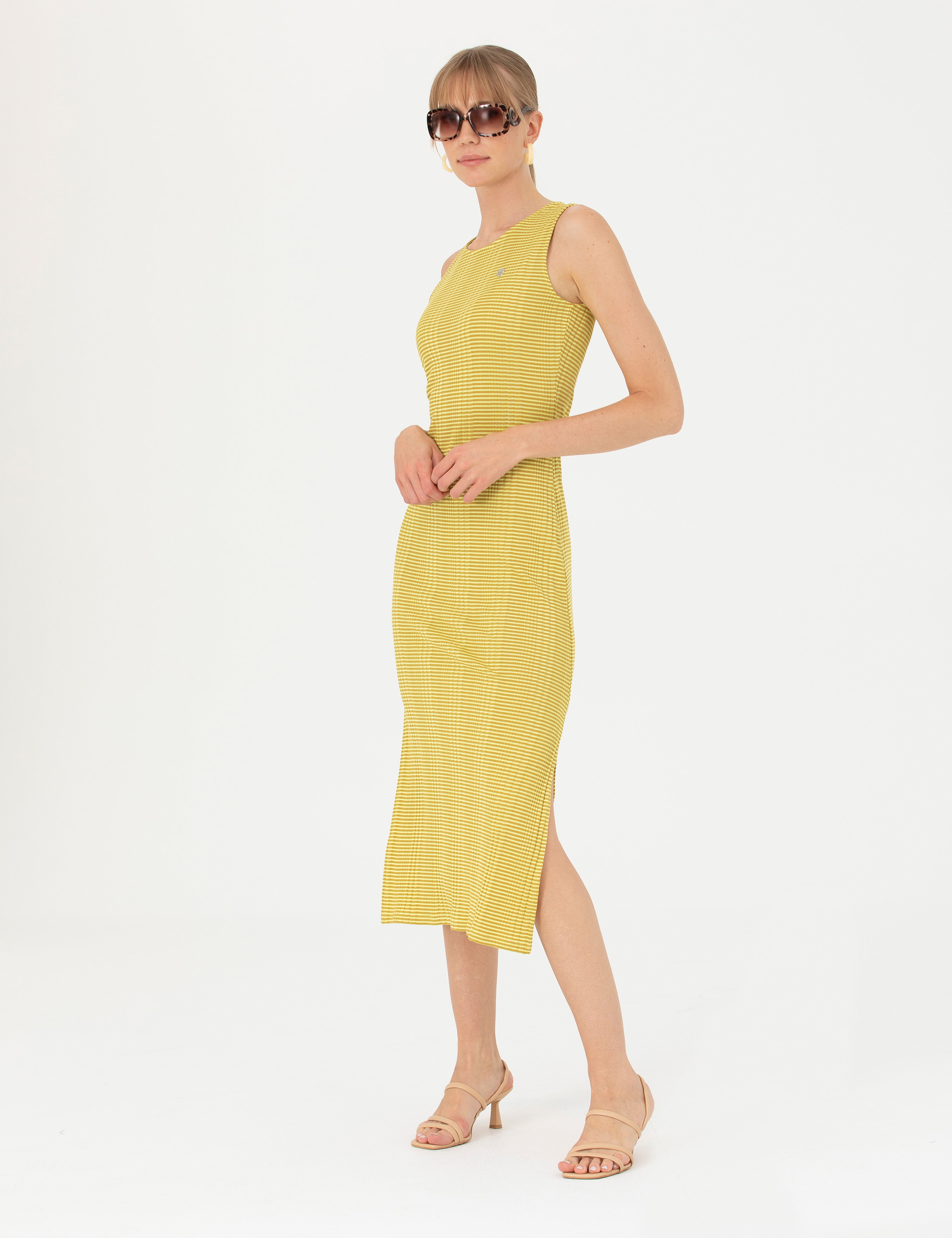 Yeşil Slim Fit Örme Elbise - Image 3