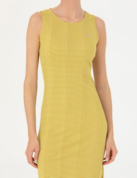 Yeşil Slim Fit Örme Elbise - 50267357020