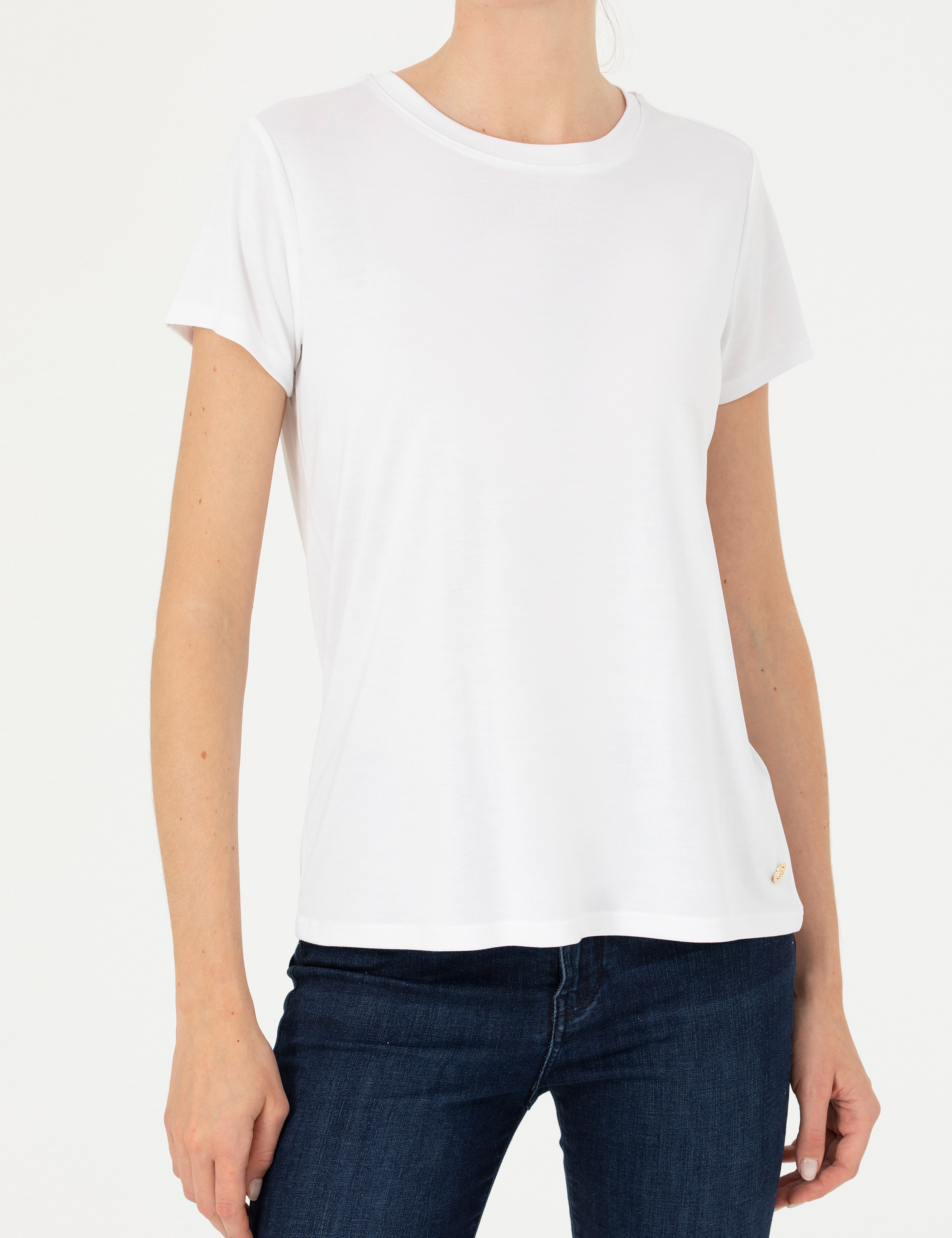 Beyaz Regular Fit Basic Tişört